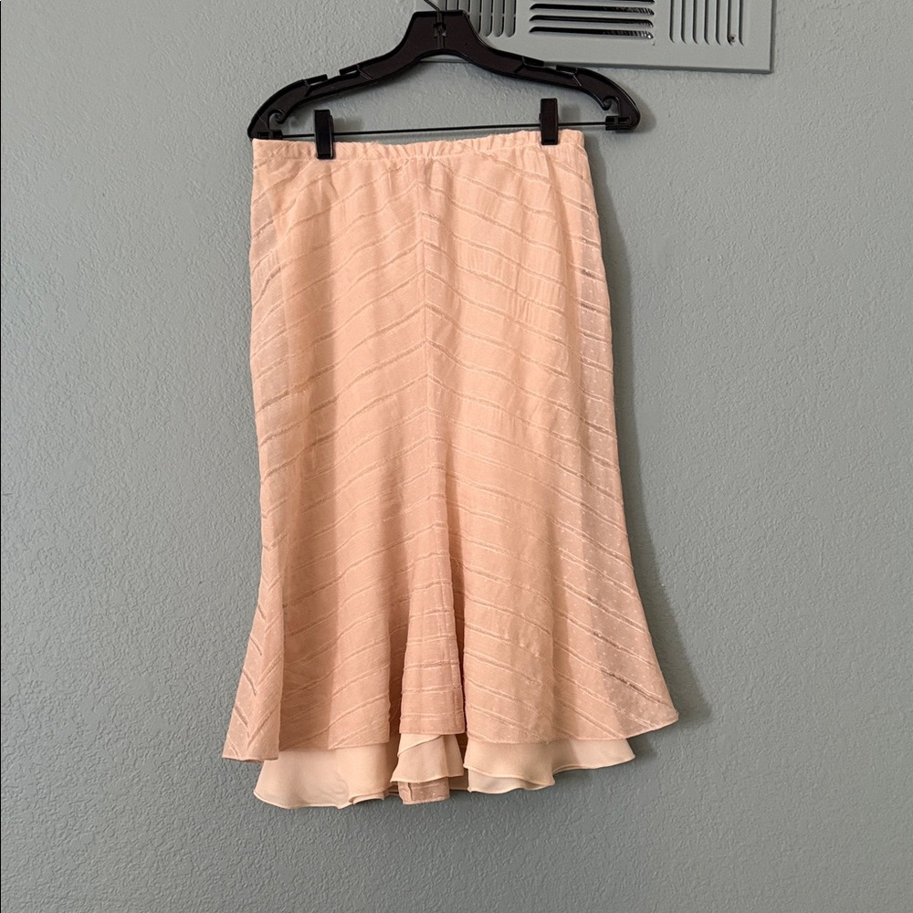 Dries Van Noten Peach Midi Skirt